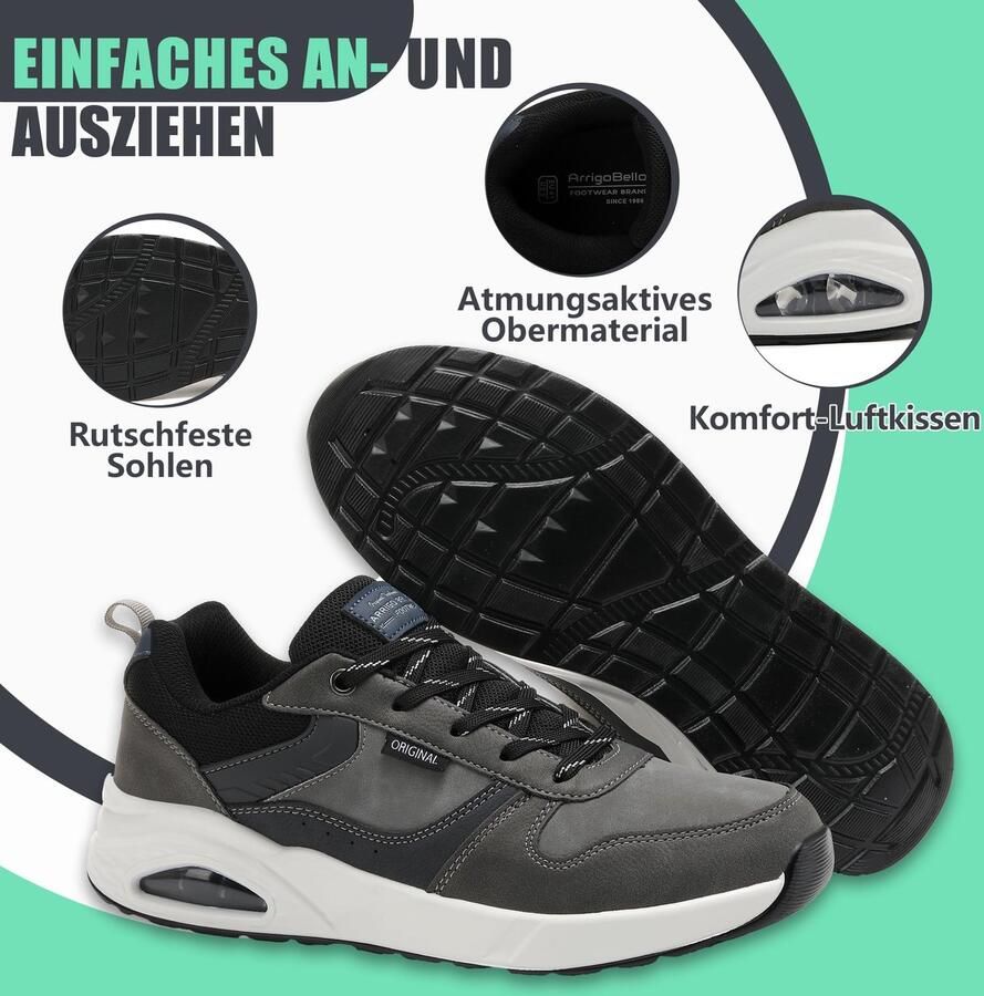 SnelShoppen Tarelo Sneakers voor heren vrijetijdsschoenen mode comfortabele schoenen A grijs perfect voor casual gebruik sport ui