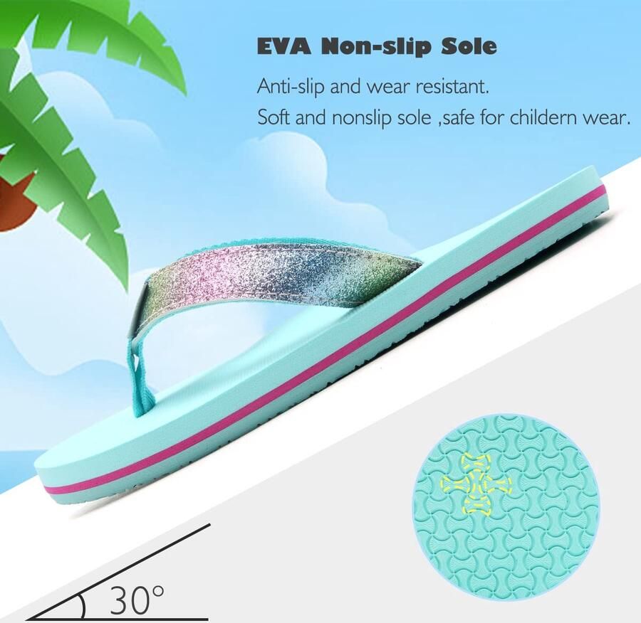 SnelShoppen Teenslippers Kinderen Badslippers Zomer Strand Zwembad Antislip Teensandalen Maanlicht 37EU