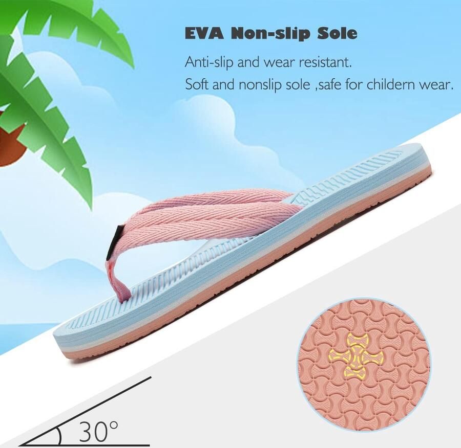 SnelShoppen Teenslippers Kinderen Antislip Badslippers Zomer Strand Zwembad Roze 32EU Comfortabele Teensandalen voor Actieve Kindere