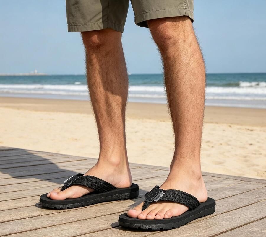 SnelShoppen Teenslippers voor en Zomer Flipflops Badslippers Zwarte Slippers EU voor Strand Tuin Vakantie
