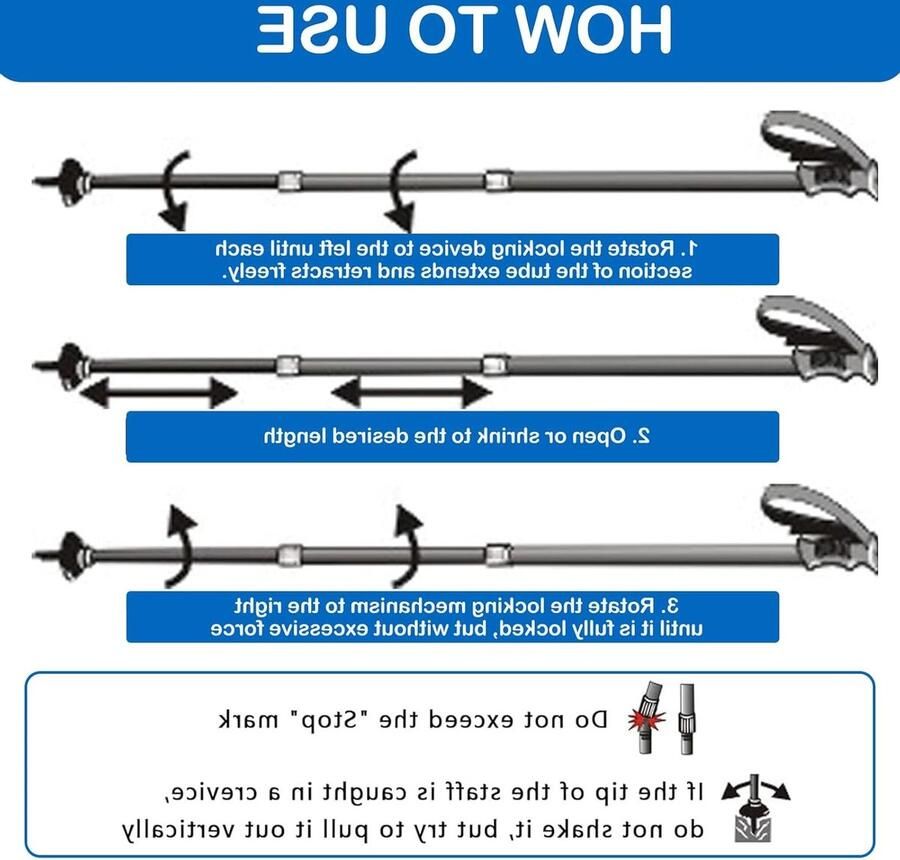 SnelShoppen Telescopische Hiking Poles Vouwbare Aluminium Alloy Wandelschoenen Verstelbare Stokken voor nen en Outdoor Reis en Berg