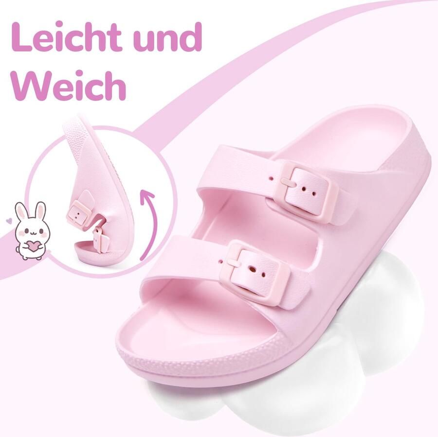 SnelShoppen Torotto Badslippers Kinderen Antislip Badschoenen met Verstelbare Gesp Roze EU Perfect voor Zomer Douchen Strand Zwembad