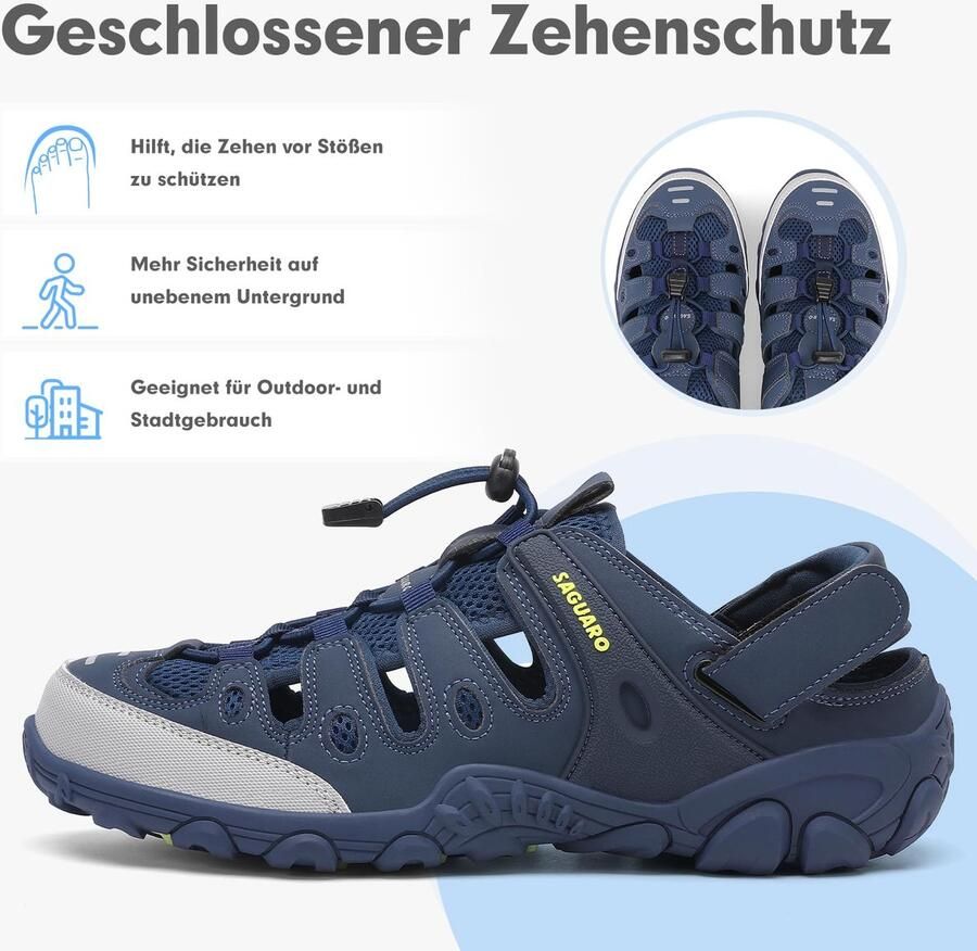 SnelShoppen Trekking Sandalen Zomer Sportsandalen 36-46 EU Intense Blauw Lichtgewicht Comfortabel Voor Wandelen Kamperen Buitenactivitei