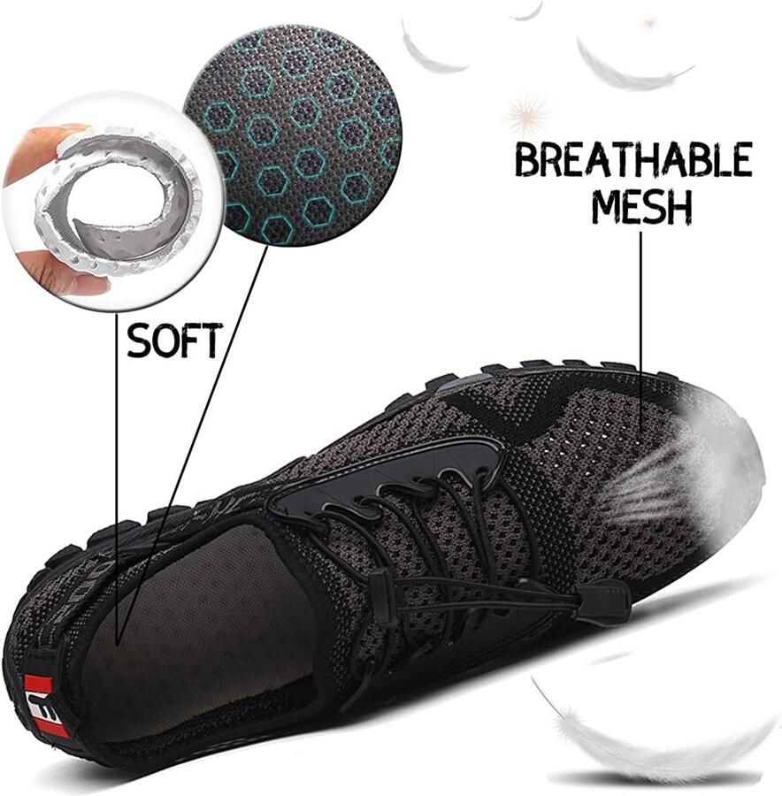 SnelShoppen Trekking Sandalen Heren Outdoor Strandschoenen Zomer Visser Wandelen Ademend Licht Sneldrogend Grijs