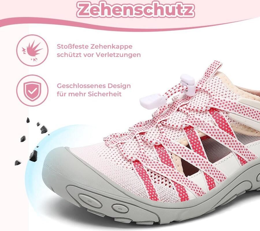 SnelShoppen Trekkingsandalen Dames Ademend en Antislip Wandelsandalen Comfortabele Gesloten Sandalen Roze Perfect voor Camping en Wan