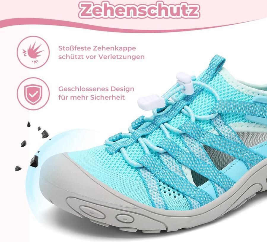 SnelShoppen Trekkingsandalen Dames Ademend Antislip Wandelsandalen Comfortabele Gesloten Sandalen Turquoise