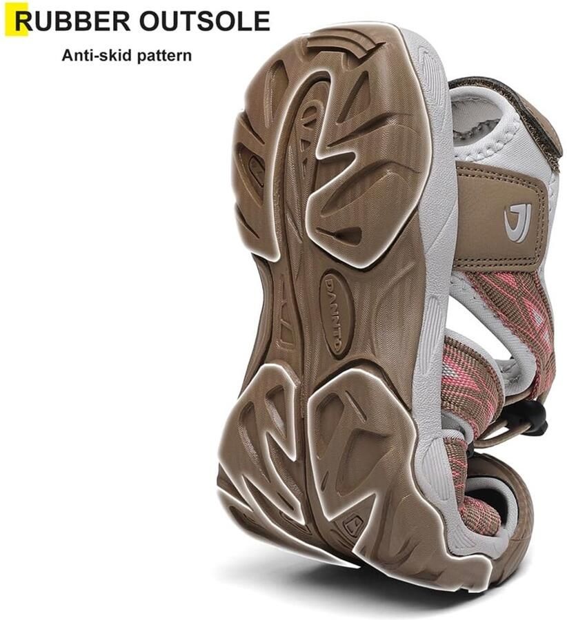 SnelShoppen Trekkingsandalen Dames Wandelsandalen Ademend Gesloten Tenen Comfort Zomersandalen Kaki voor Outdoor Camping Wandelen