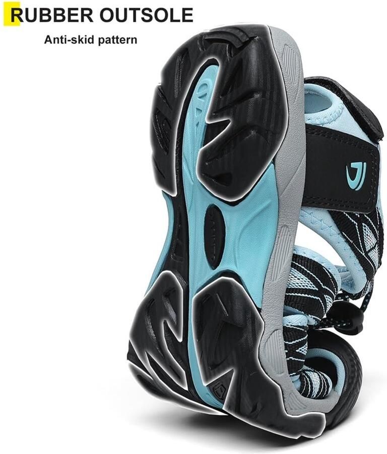 SnelShoppen Trekkingsandalen Dames Wandelsandalen Zwartblauw Comfortabele Zomersandalen Ademend Gesloten Tenen Outdoor Sportsandalen