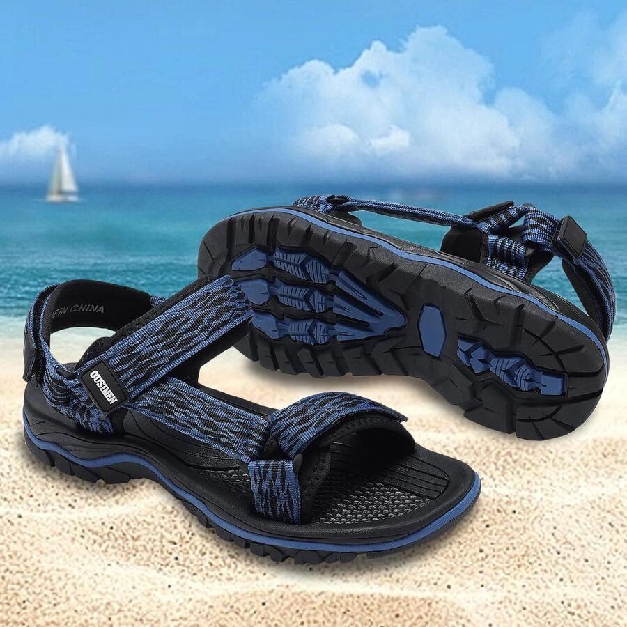 SnelShoppen Trekkingsandalen voor heren Wandelsandalen Outdoorschoenen Vrijetijdsschoenen Strandsandalen Sportsandalen Blauw