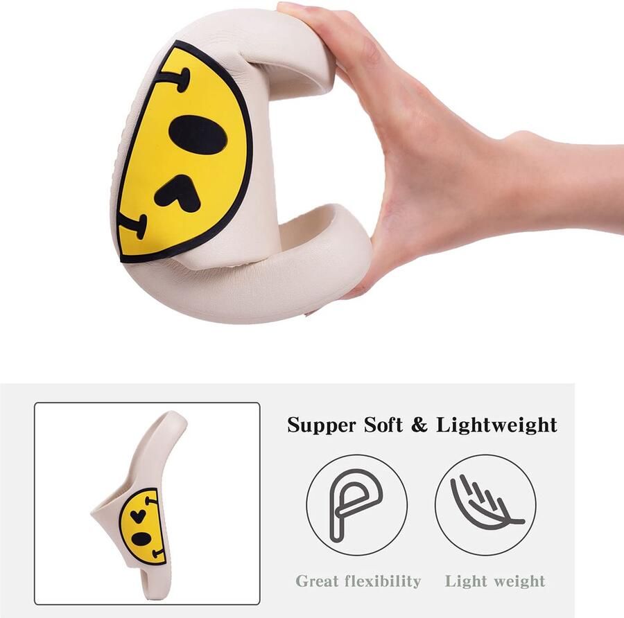 SnelShoppen Uniseks Badslippers Zomerslippers Badschoenen Lichte Strandsandalen Slippers voor en Kinderen Indoor en Outdoor Wit
