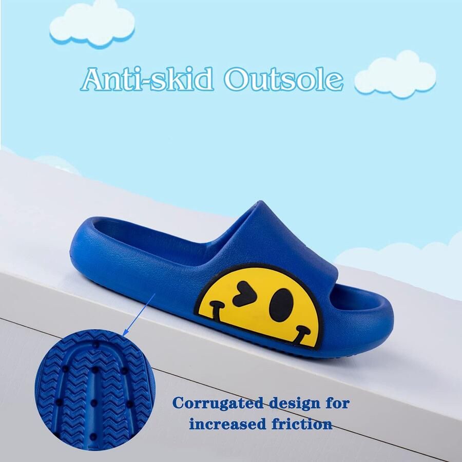 SnelShoppen Uniseks Badslippers Antislip Strandpantoffels Lichte Badschoenen voor en Kinderen Koningsblauw EU Perfect