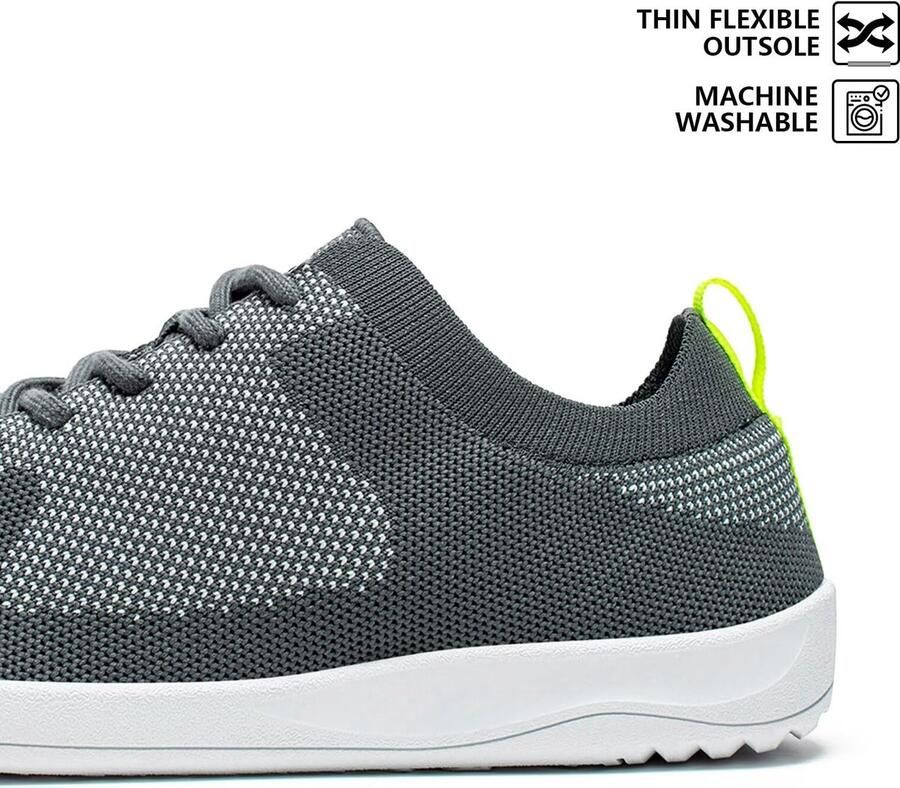 SnelShoppen Uniseks Blotevoetenschoenen Ade d Brede Teenbox Vrijetijdssneakers voor Volwassenen Grijs EU Breed