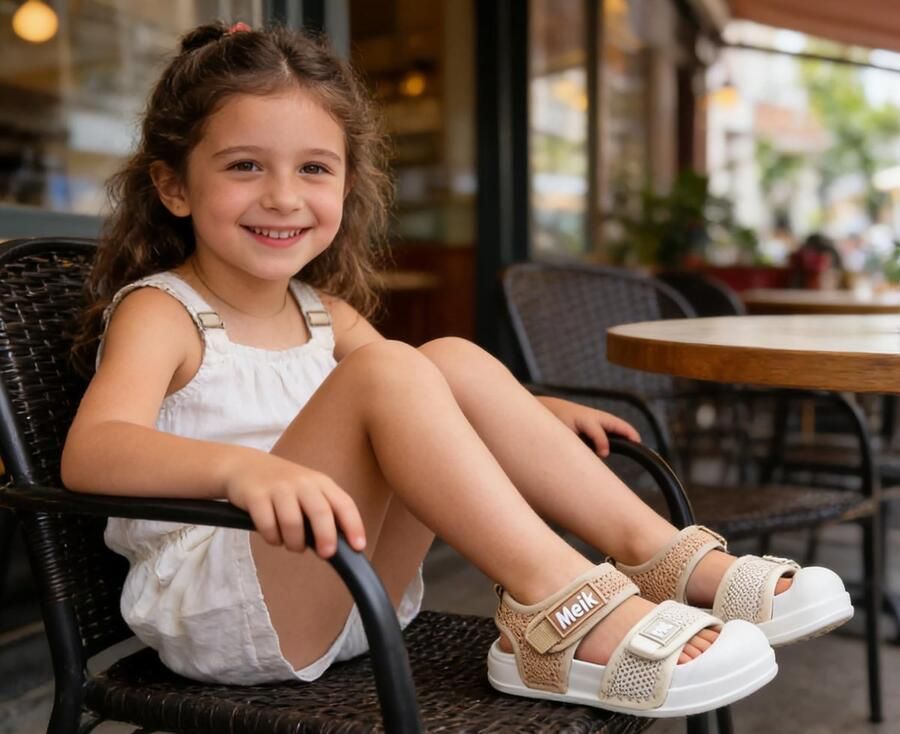 SnelShoppen Uniseks Kindersandalen voor en Zomer Antislip Gesloten Teen Looplerensandalen EU Kaki Perfect voor Str