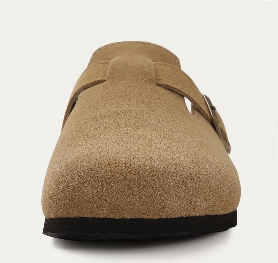 SnelShoppen Uniseks Suède Clogs voor Vrouwen Antislip Slippers met Premium Voetbed Bruin EU Ideaal voor Tuin Keuken en Dagelijks Ge
