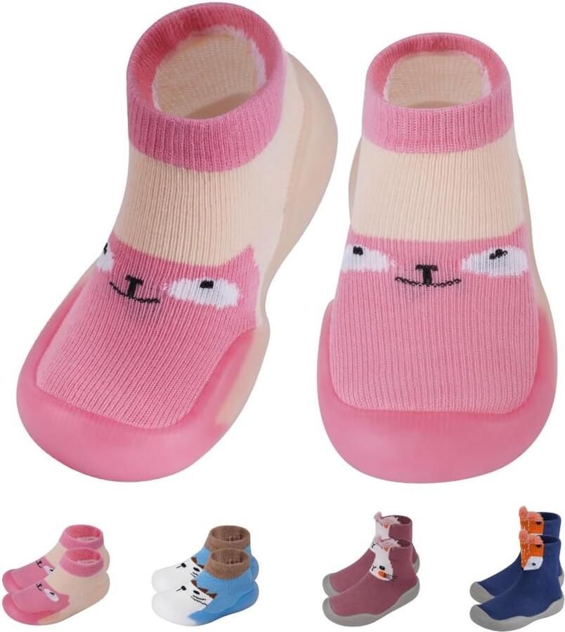 SnelShoppen Unisex Baby Schoenen Anti-Slip Hardloopschoenen voor Jongens met Rubber Zool Schattige Cartoon Baby Schoenen Ideaal