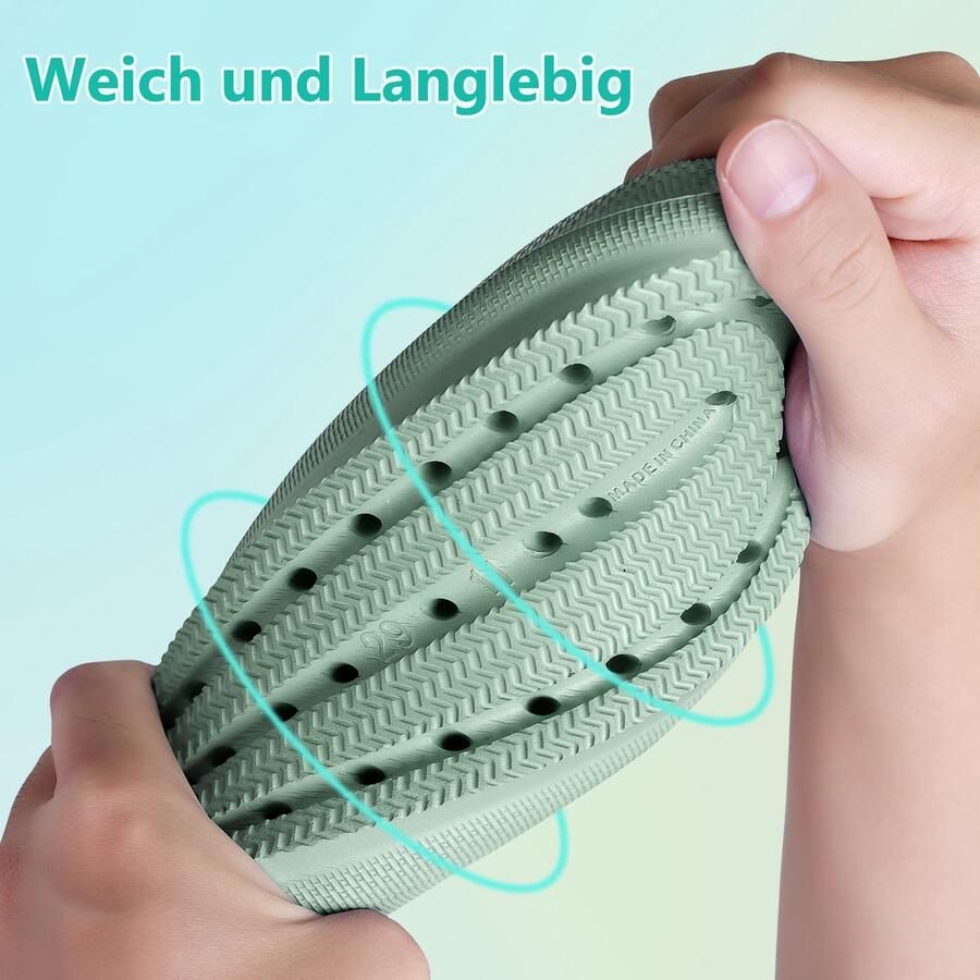 SnelShoppen Unisex Kinderslippers Badslippers voor en Cozy Slides Clouds met Zachte Dikke Antislip Zool Lichtgroen 35 EU voor Zw