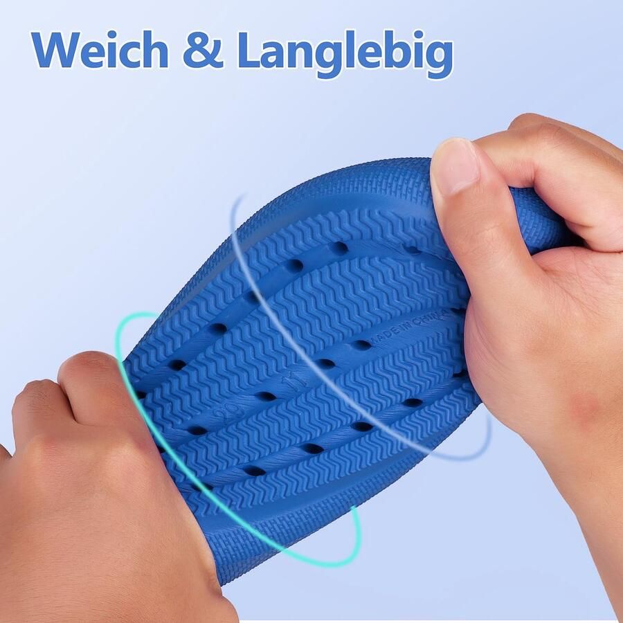 SnelShoppen Unisex kinderslippers badslippers Cozy Slides Clouds met zachte dikke EVA zool antislip zwembad strand badschoenen Donke