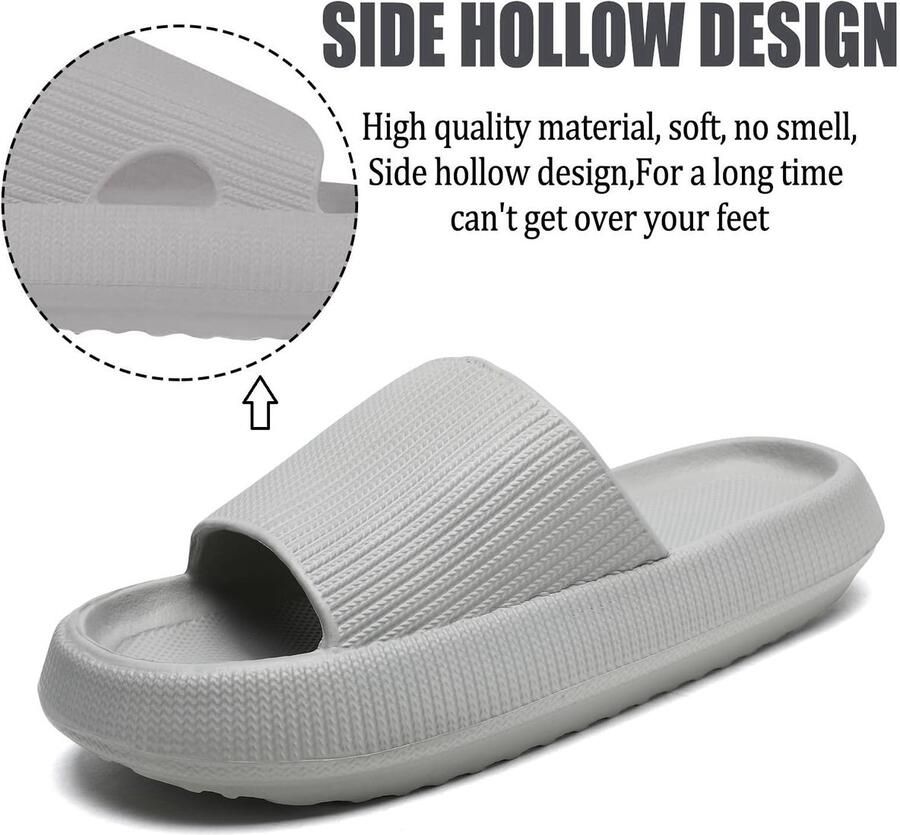 SnelShoppen Unisex Pantoffels Badslippers Rubber Platform Zachte Massage Badkamer Antislip Wolkenpantoffels Pillow Slides Zwembad Strand