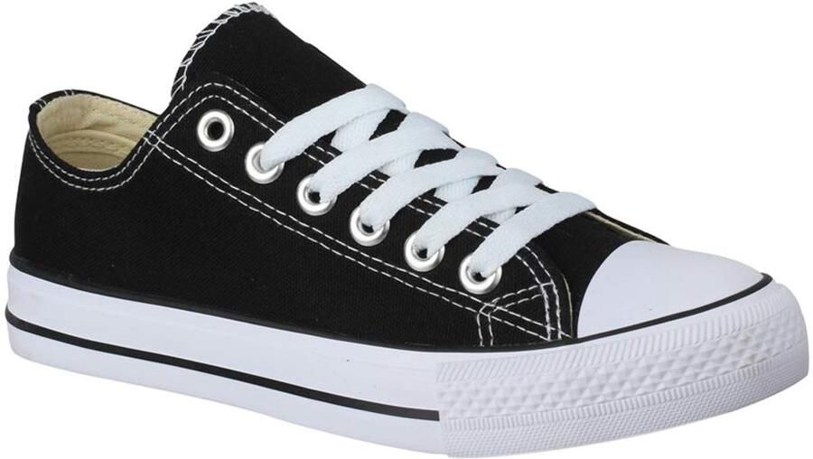 SnelShoppen Unisex Sneaker Textiel Sportschoenen Lage Top Chunkyrayan B-YD3230 Zwart 46 Comfortabele Wandelschoenen voor Vrije Tijd en Sport