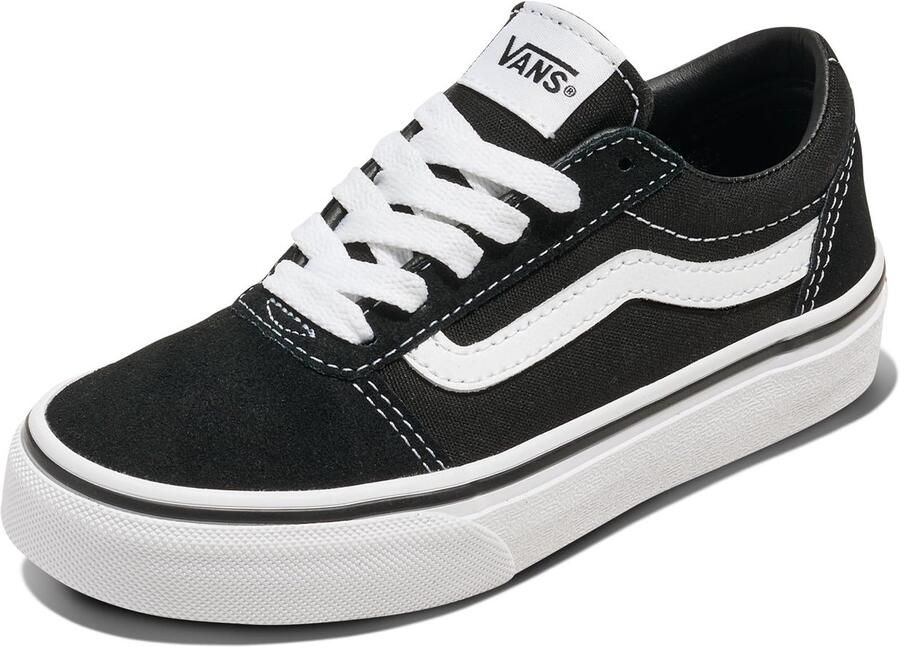 SnelShoppen Unisex Ward Canvas Sneakers voor Kinderen Zwart Suède Canvas EU Stijlvolle en Comfortabele Sneakers voor School Vrije Tij