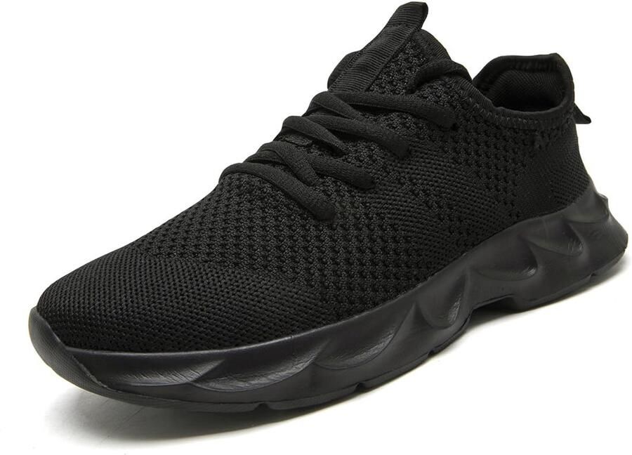 SnelShoppen UROMGV Wandelschoenen Heren Ademend Lichtgewicht Gym- Fitness- Hardloopschoenen Zwart Instapschoenen voor Vrijetijd Tenn
