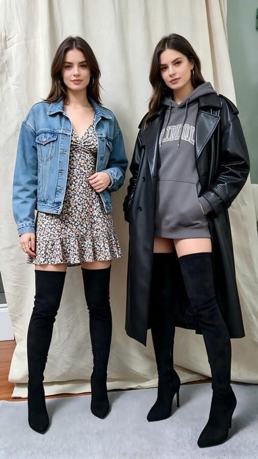 SnelShoppen Veelau Meieer Overknee Laarzen Dames Hoge Hak Dijhoge Laarzen met Stilettohak Modieuze Laarzen voor Feestjes en Streetwear