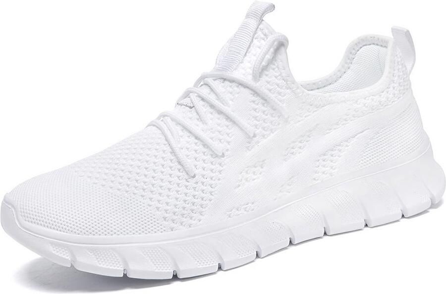 SnelShoppen VGPSFN Hardloopschoenen Dames Ademend Mesh Casual Sneakers Lichte Tennisschoenen Comfortabele Gym- en SportSchoenen Wit Zwart