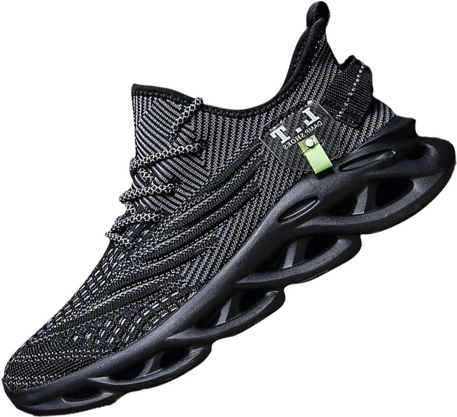 SnelShoppen VGPSFN Hardloopschoenen Heren Comfortabele Sneakers voor Hardlopen Wandelen Joggen Trekking Tennis Lichtgewicht Ademend Zwart