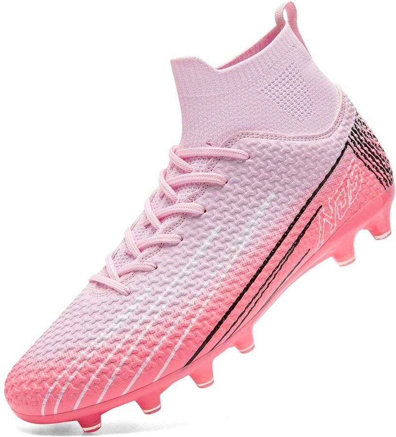 SnelShoppen Voetbalschoenen Noppen High-Top Roze 46 EU Kunstgras & Natuurgras Kickschoenen Trainingsschoenen Tienerschoenen