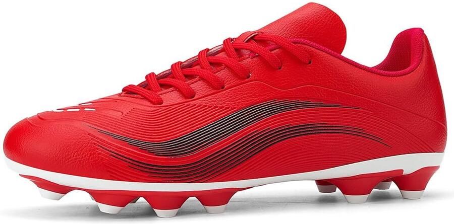 SnelShoppen Voetbalschoenen Heren Spike Microvezel Cleats Kunstgras Rood EU Professionele Footballschoenen voor Outdoor Sporten Idea