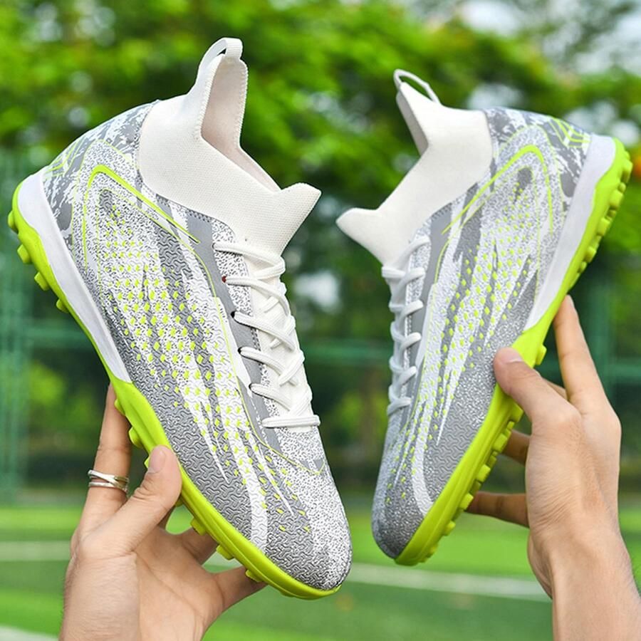 SnelShoppen Voetbalschoenen Jongens Kids Professionele AG FG Schoenplaten Astro Turf Trainers Wit EU Competitie Spikes
