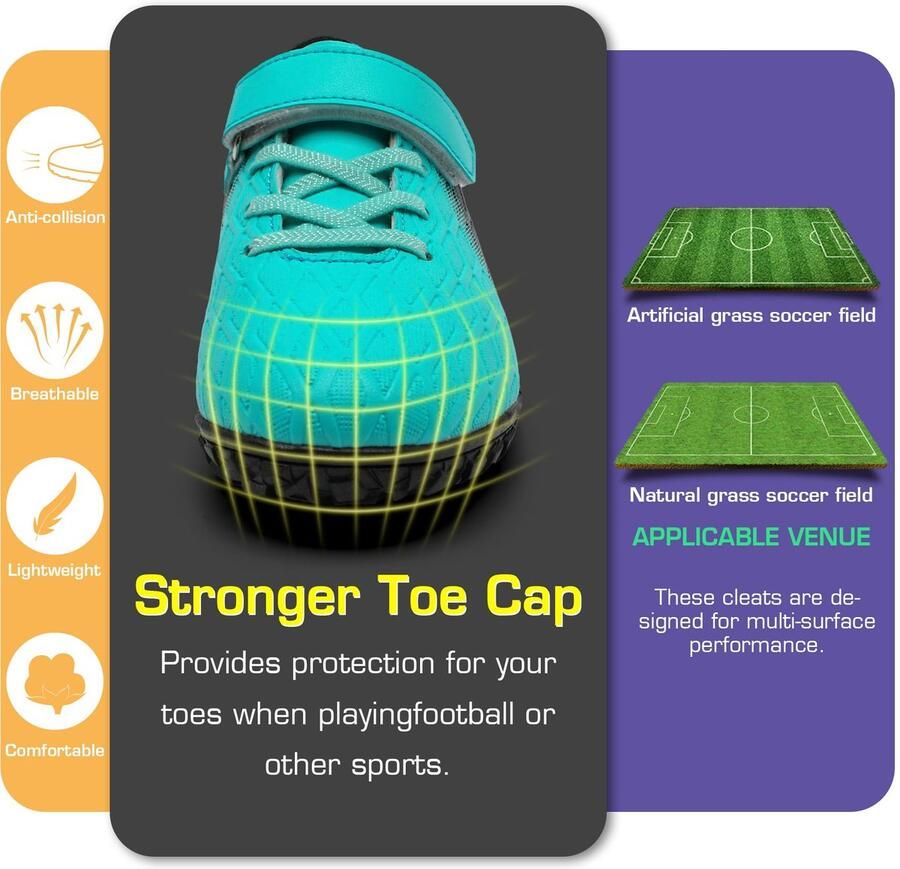 SnelShoppen Voetbalschoenen Kinderen Firm Ground Voetbalschoenen Astro Turf Trainers Atletiek Sport Futsal Schoenen Tiener Professio