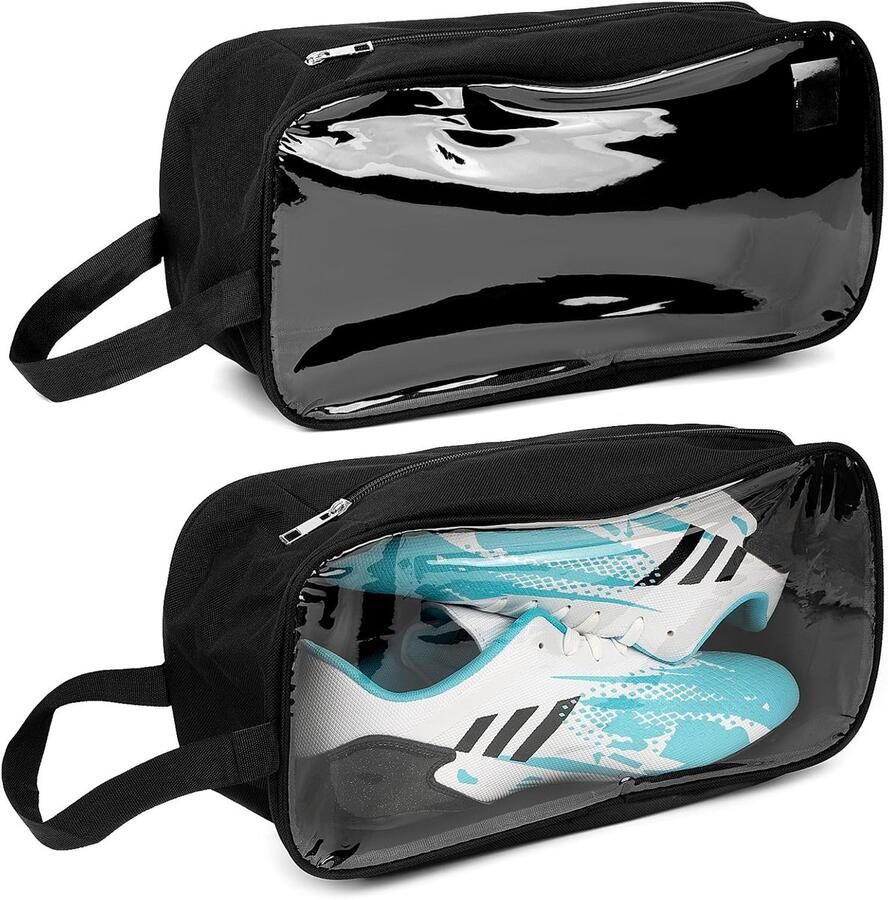 SnelShoppen Voetbalschoenen Tas Draagbare Opslagtas voor Voetbalschoenen Oxford Stof Zwart Ade d Mesh Compacte Duffel Bag voor Sport
