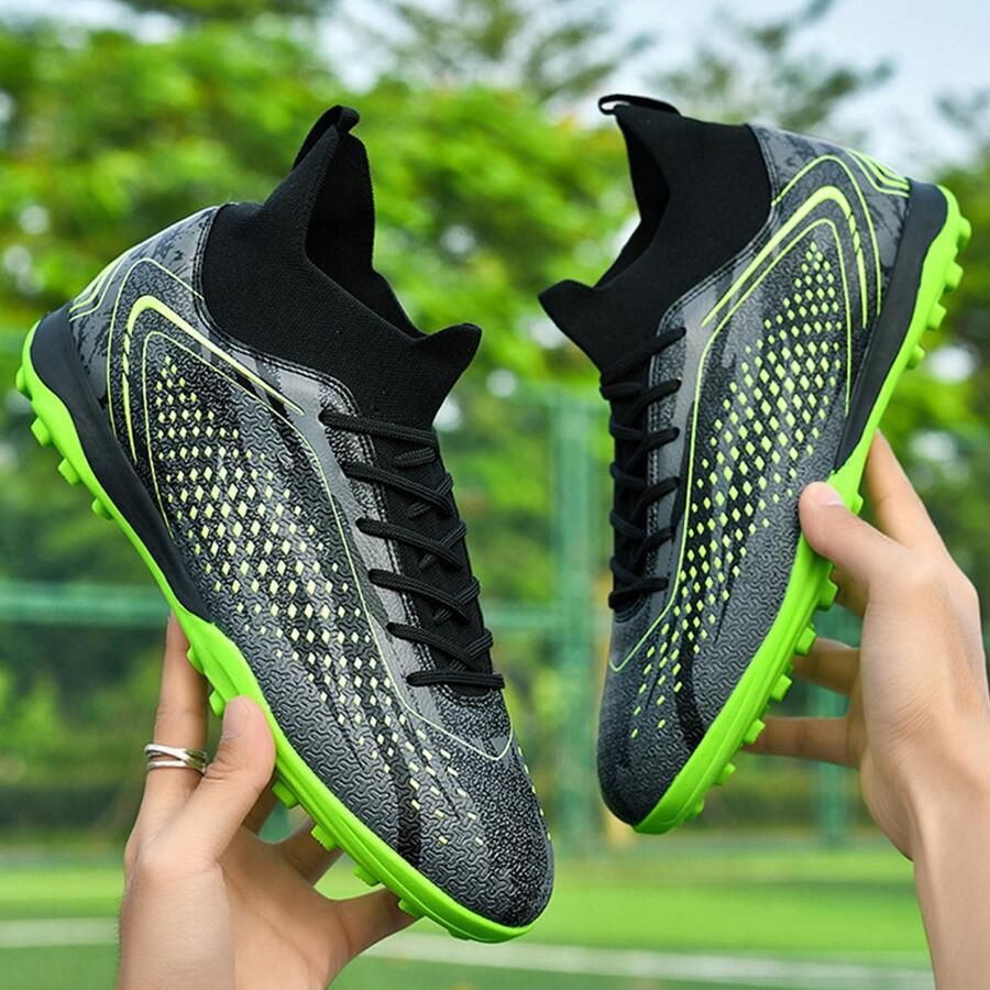 SnelShoppen Voetbalschoenen voor jongens Kinderen AG FG Schoenplaten Astro Turf Trainers met Professionele Spikes Zwart EU voor Weds