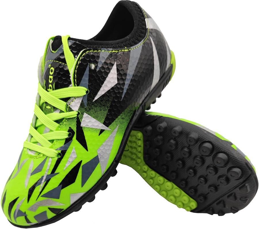 SnelShoppen Voetbalschoenen voor Kinderen Turf Cleats Firm Ground Veters Atletiek Trainingsschoenen Outdoor Sportschoenen Groen Vo