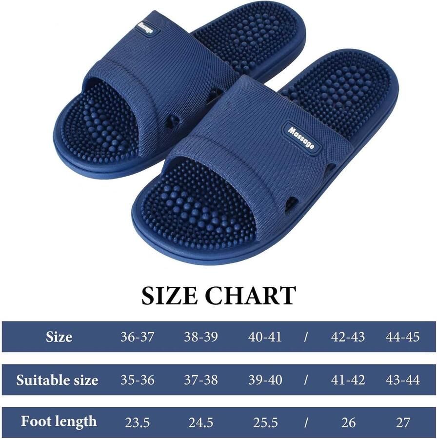 SnelShoppen Voetmassage-pantoffels met acupressuur antislip sandalen voor en ideaal voor plantaire fasciitis vermindert vermoeidheid