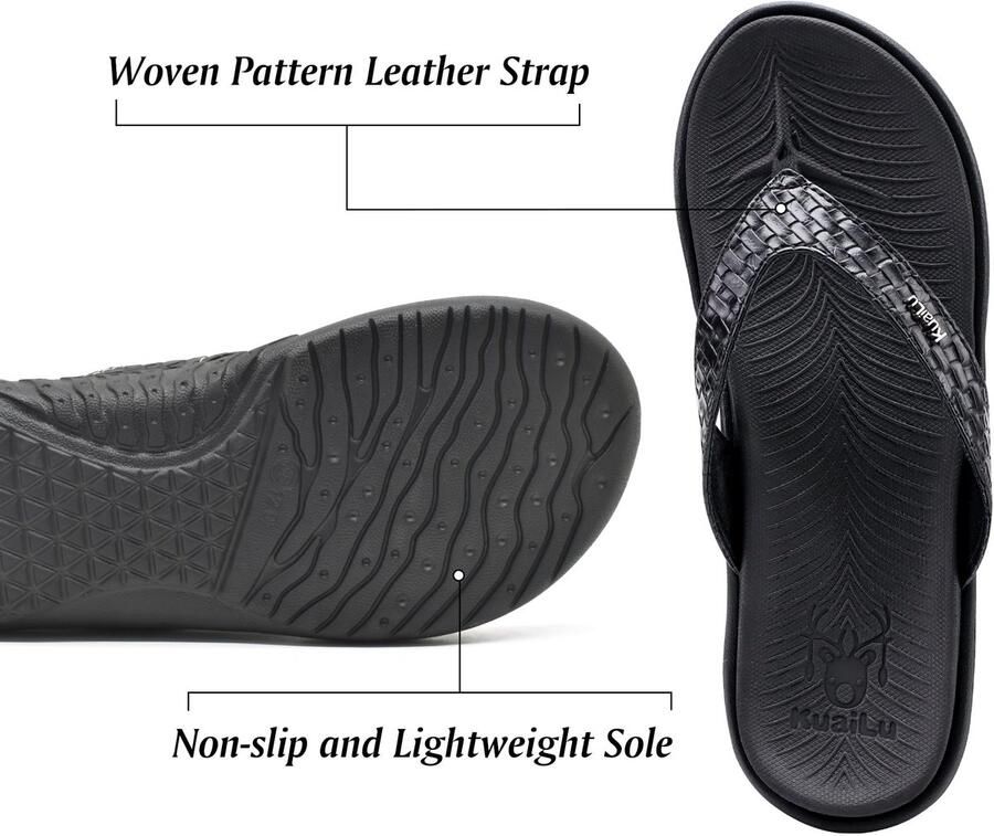 SnelShoppen Vrouwen Leren Teenslippers met Steun voor Voetholte Comfortabele Flip Flops voor Zomer en Strand Yoga Mat Tanga Sandalen bij Plantai