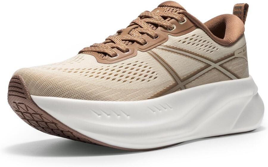 SnelShoppen Vrouwen Road Running Schoenen Kussen Tennisschoenen Antislip Comfortabele Lichtgewicht Gym Workout Sneakers Beige Khaki 39 EU voor Wande