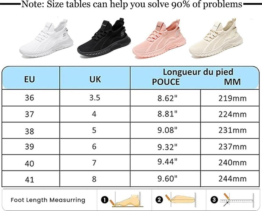SnelShoppen Vrouwen Trainers Atletische Loopschoenen Sport Wandelen Sneakers Lichtgewicht Tennisschoenen Beige 39 EU voor Fitness Casual en Dagelij