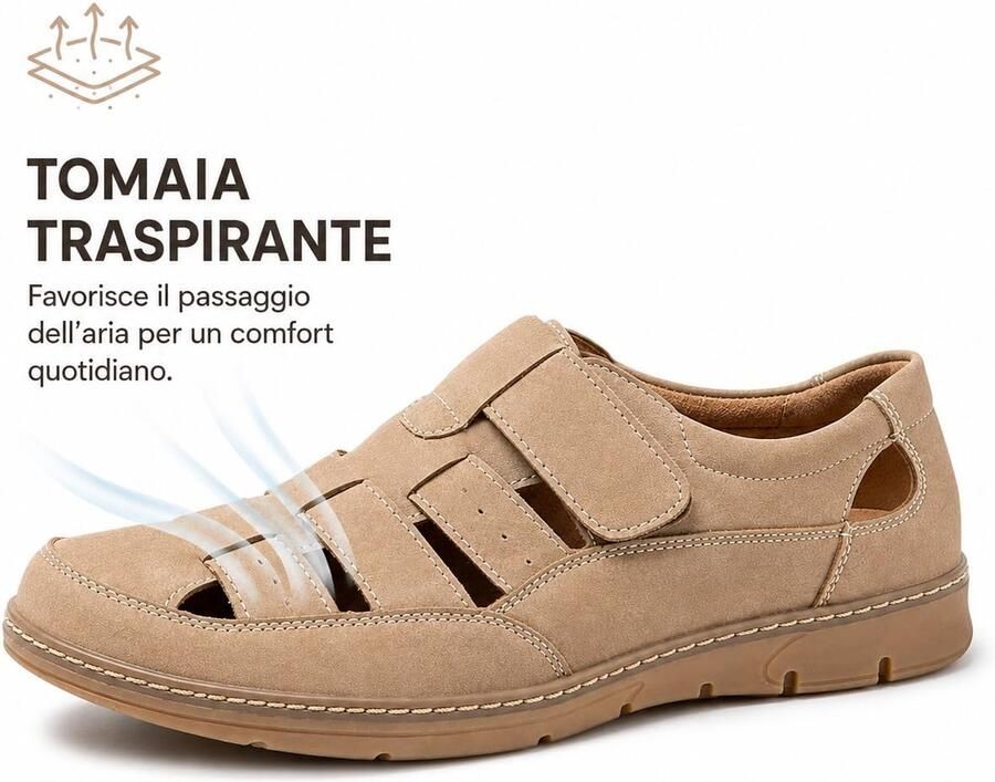 SnelShoppen Wandelsandalen Heren Ademend Licht Comfortabel Beige Sneakers Wandelschoenen Sportschoenen EU voor Outdoor Camping Vakanti
