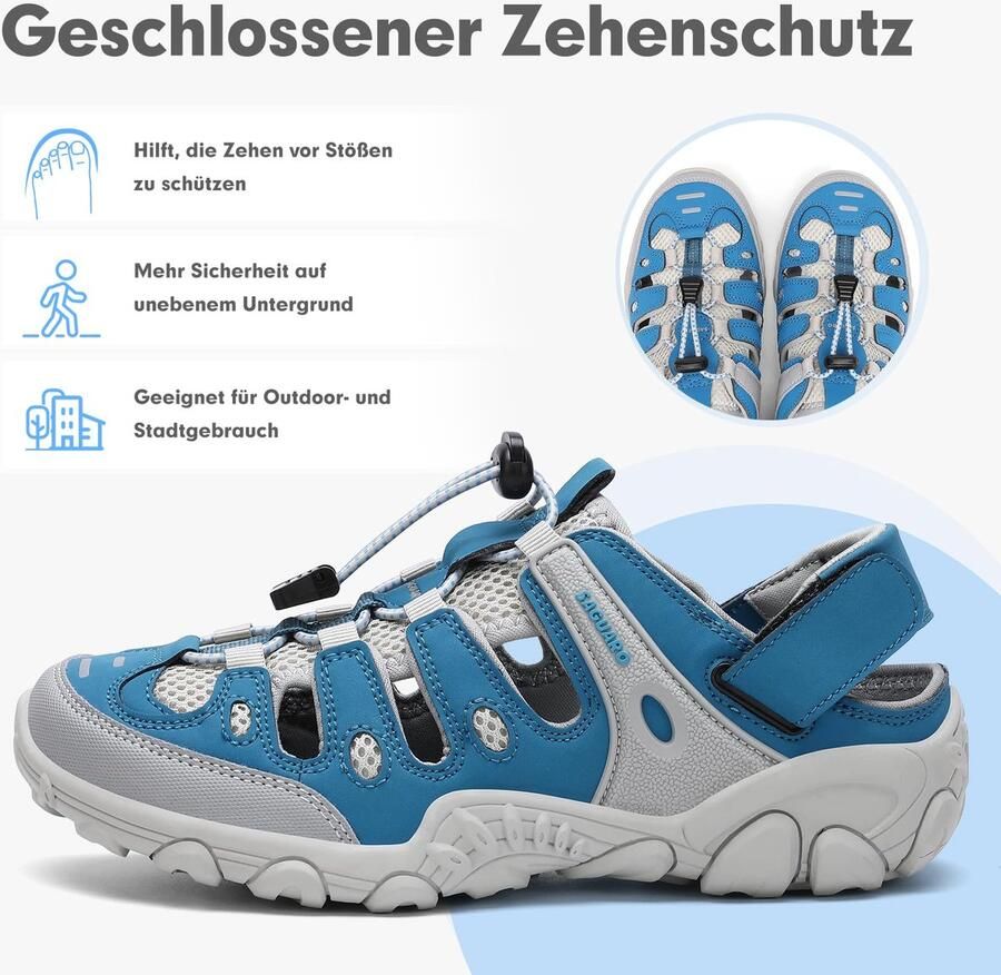 SnelShoppen Wandelsandalen Sport Gesloten Teen Buitenshuis Wandelschoenen Strand Water Atletische Sandalen Blauw