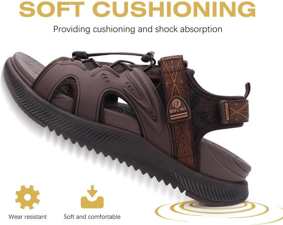 SnelShoppen Wandelsandalen Vrouwen met Orthopedisch Voetbed Sport Sandalen Dames voor Plantaire Fasciitis Outdoor Waterschoenen Bruin