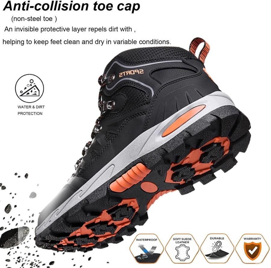 SnelShoppen Wandelschoenen trekking schoenen lichtgewicht buitenschoenen antislip ade d hiking schoenen Zwart-1 39EU