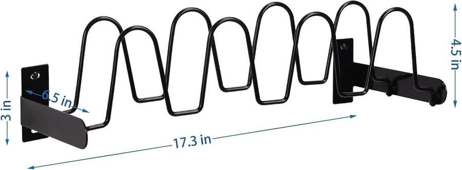 SnelShoppen Wandgemonteerde Schoenrek Organizer voor 8 Paar Sandalen Slippers Set van 2 Zwart Metalen Schoenopberger voor Wand Ingang Badkamer