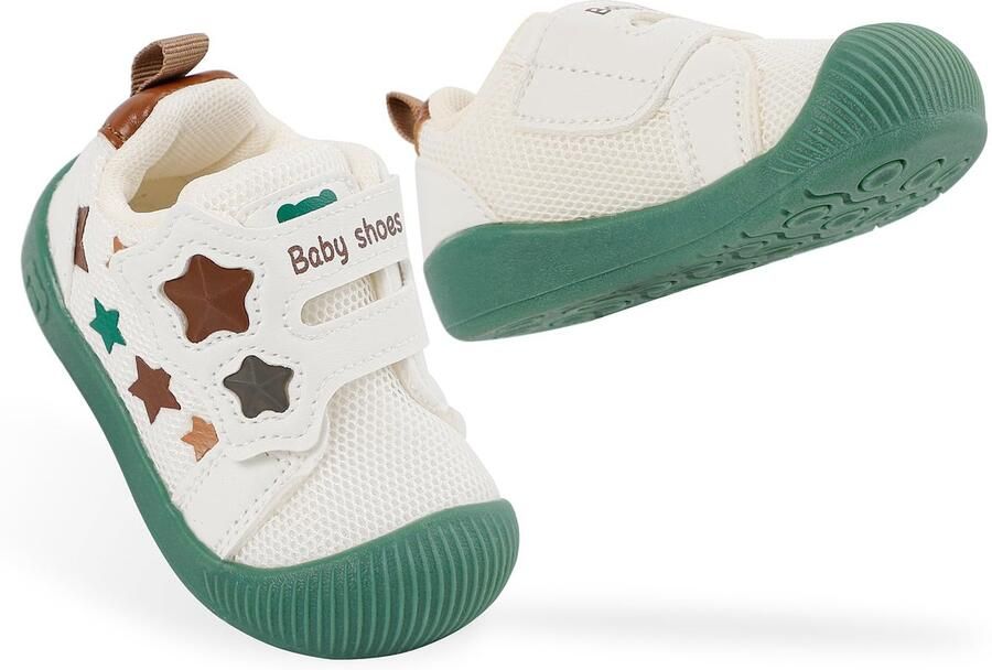 SnelShoppen Zachte Sneakers voor Baby's Antislip Wandelschoenen voor en Groen EU Perfect voor Eerste Stapjes