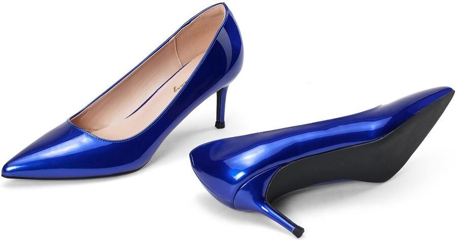 SnelShoppen Zhabtuc Kitten Heel Low Pumps Gesloten Neus Sexy Comfortabele Vrouwen Elegante Schoenen voor Werk Kantoor Bruiloft Party Royal Bl