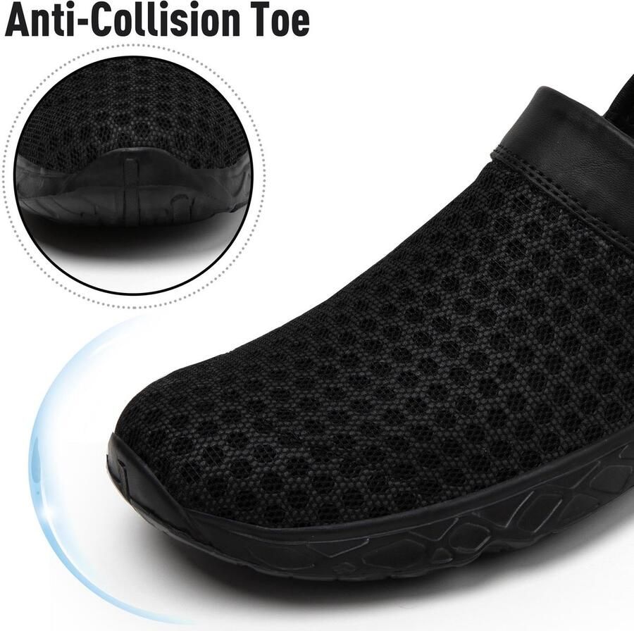 SnelShoppen Zomer Clogs en Tuinschoenen Lichte Antislip Badslippers Sandalen Glanzend Zwart 46 EU Voor Tuin Camping en Vrije
