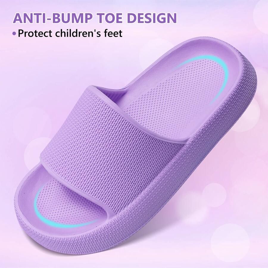 SnelShoppen Zomer huisschoenen voor kinderen antislip badslippers voor en slipvast en licht EU paars ideaal voor strand