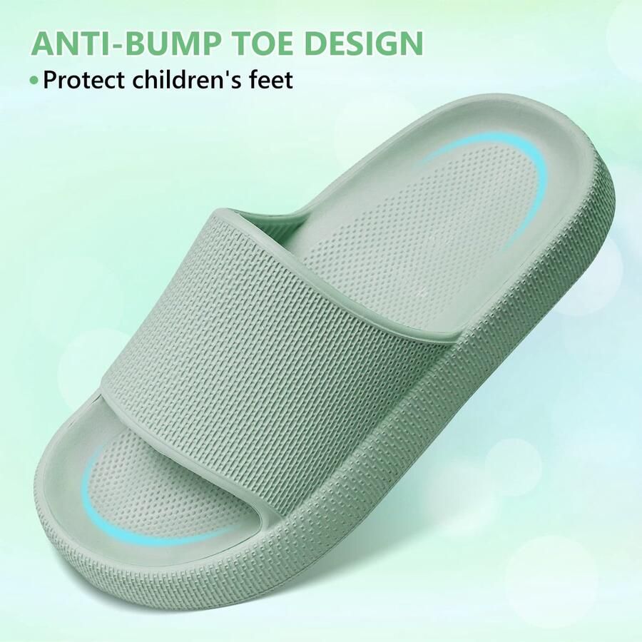 SnelShoppen Zomer huisschoenen voor kinderen en antislip badslippers douche- en badschoenen slipvast licht groen