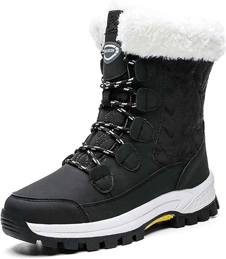 Snowboots Waterdichte -Warme Sneeuwlaarzen met Bontvoering Antislip Voor Buiten Halverwege Kuit Comfortabel voor Wandelen-39